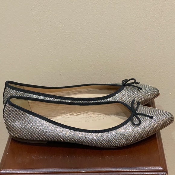 J Crew fabric and leather shimmer gold flats. - Picture 7 of 10